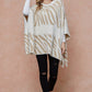 Knitted Animal Pattern Poncho Sweater