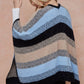 Color Block Open Front Eyelash Shawl Sweater Cardigan