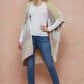 Color Block Stripe with Fluffy Yarn Kimomo Open Front Cardigan Sweater