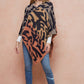 Leopard Patterned Sweater Poncho Shawls Cape