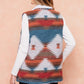 Rainbow Aztec Sherpa Lined Sweater Vest