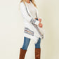Plus Size Aztec Rainbow Pattern Open Front Drape Duster Sweater Cardigan
