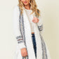 Plus Size Aztec Rainbow Pattern Open Front Drape Duster Sweater Cardigan