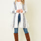 Plus Size Aztec Rainbow Pattern Open Front Drape Duster Sweater Cardigan