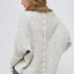 Sweater Cardigan with Faux Fur Trimmed Neck