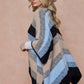 Color Block Open Front Eyelash Shawl Sweater Cardigan