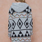 Rainbow Aztec Patterned Hooded Sweater Cardigan with Sherpa Lining