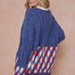 Women Oversized Cable Knit with Argyle Pattern Sweater cardigan