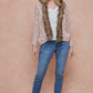 Sweater Cardigan with Faux Fur Trimmed Neck