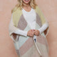 Color Block Stripe with Fluffy Yarn Kimomo Open Front Cardigan Sweater