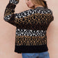 Three Color Blocked Open Front Sweater Cardigan
