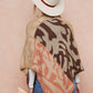Leopard Patterned Sweater Poncho Shawls Cape