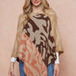 Leopard Patterned Sweater Poncho Shawls Cape