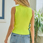Women's Mock Neck Rip Knit Tank Top