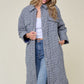 Women's Onion Quilted Checker Cotton Padded Long Coat