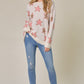 Women's Long Sleeve Crew Neck Star Printed Tunic Sweater