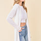 Women Lightweight Long Sleeve Soft Drape Open Front  Cardigan