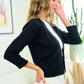 Women 3/4 Sleeve Open Front Knit Cropped Bolero