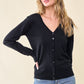 Women's Lightweight V-neck Buttoned Cardigan
