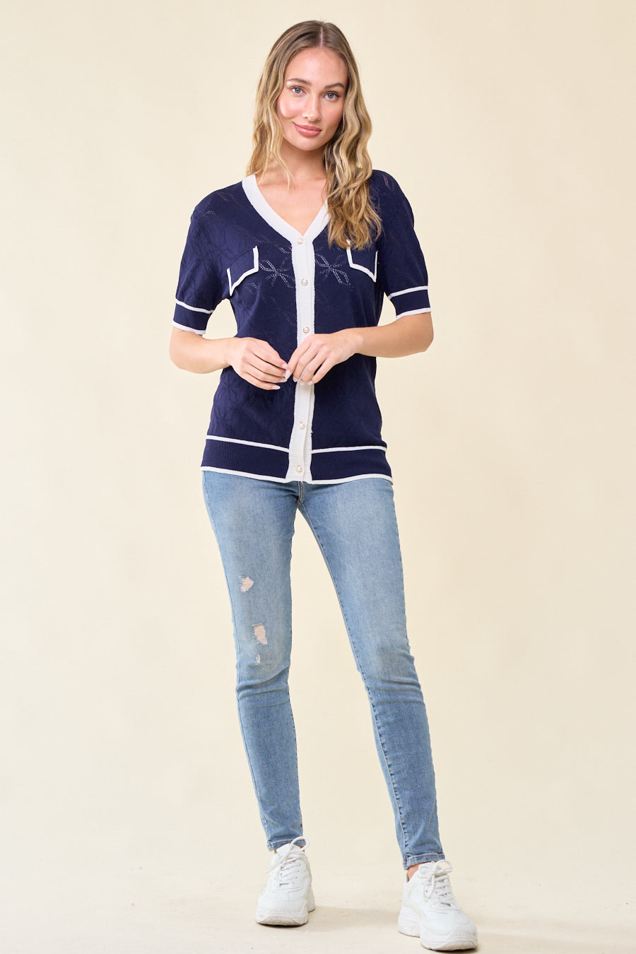 Women Lightweight Short Sleeve Cardigan