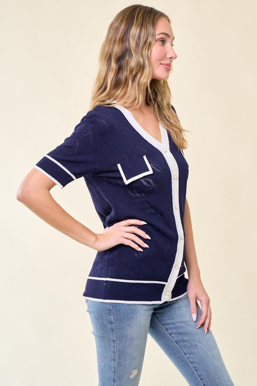 Women Lightweight Short Sleeve Cardigan