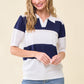 Women's Johnny Collar V Neck Sweater Top